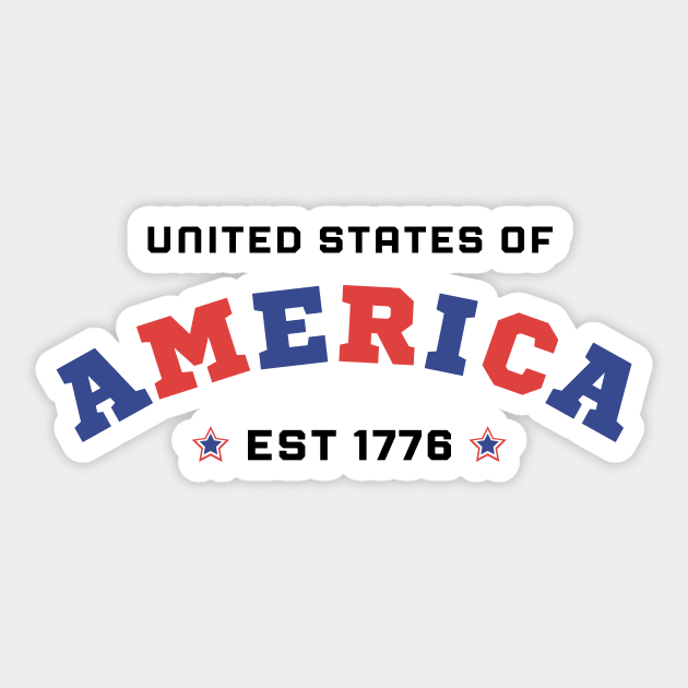 United States of America EST 1776 – Patriotic Design Sticker by Inkarti